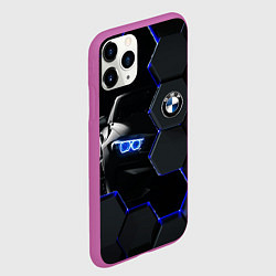 Чехол iPhone 11 Pro матовый BMW НЕОН СОТЫ, цвет: 3D-фиолетовый — фото 2