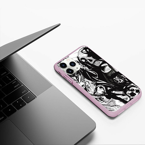 Чехол iPhone 11 Pro матовый Terrifying chaos / 3D-Розовый – фото 3