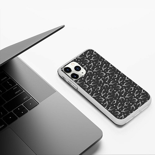 Чехол iPhone 11 Pro матовый Universe Pattern / 3D-Белый – фото 3