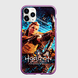 Чехол iPhone 11 Pro матовый Horizon Forbidden West - Элой арт, цвет: 3D-фиолетовый