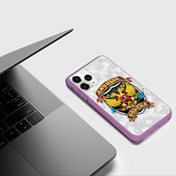 Чехол iPhone 11 Pro матовый ДАЧНЫЕ ВОЙСКА БЕЛЫЙ КАМУФЛЯЖ, цвет: 3D-фиолетовый — фото 2