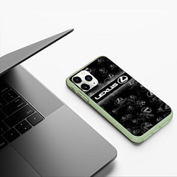 Чехол iPhone 11 Pro матовый LEXUS SPORT PATTERN, цвет: 3D-салатовый — фото 2