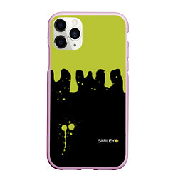 Чехол iPhone 11 Pro матовый Smiley Смайл Брызги, цвет: 3D-розовый