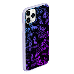 Чехол iPhone 11 Pro матовый STI NEON PATTERN, цвет: 3D-светло-сиреневый — фото 2