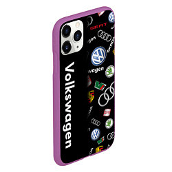 Чехол iPhone 11 Pro матовый Volkswagen Group Half Pattern, цвет: 3D-фиолетовый — фото 2