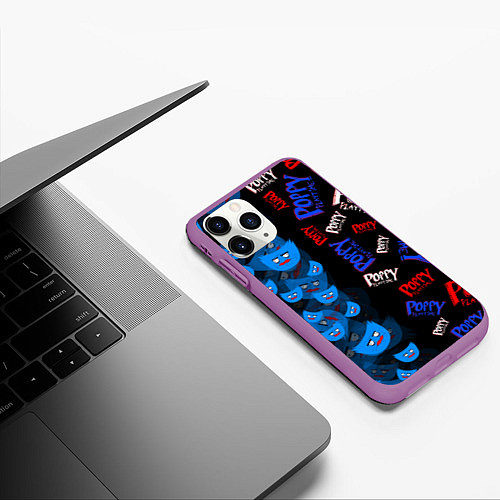 Чехол iPhone 11 Pro матовый Poppy Half Patter / 3D-Фиолетовый – фото 3