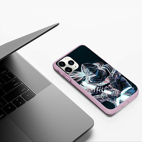 Чехол iPhone 11 Pro матовый Бродяга с мечом / 3D-Розовый – фото 3