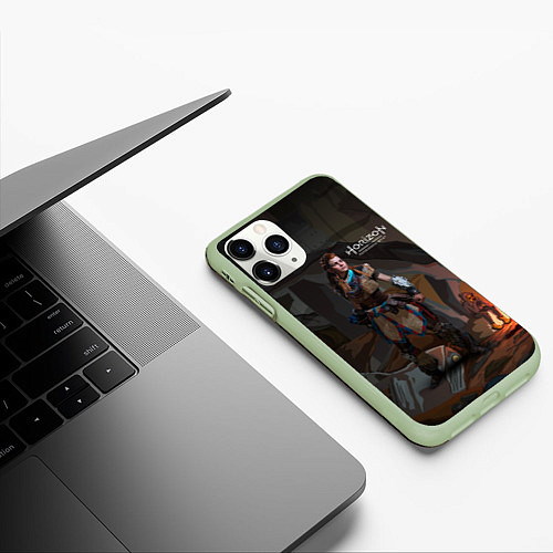 Чехол iPhone 11 Pro матовый Aloy art Horizon / 3D-Салатовый – фото 3