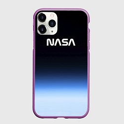 Чехол iPhone 11 Pro матовый NASA с МКС, цвет: 3D-фиолетовый