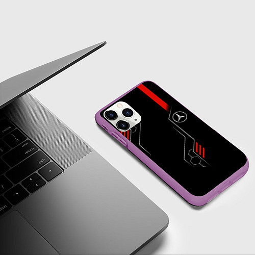 Чехол iPhone 11 Pro матовый AMG MERCEDES ТЕХНОЛОГИИ / 3D-Фиолетовый – фото 3