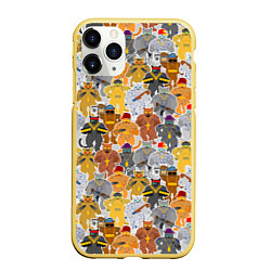 Чехол iPhone 11 Pro матовый Gangsta Cats, цвет: 3D-желтый