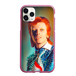 Чехол iPhone 11 Pro матовый Ziggy Stardust Portrait, цвет: 3D-малиновый