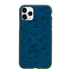 Чехол iPhone 11 Pro матовый Информатика Informatics, цвет: 3D-темно-зеленый