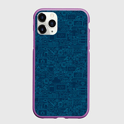 Чехол iPhone 11 Pro матовый Информатика Informatics, цвет: 3D-фиолетовый