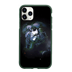 Чехол iPhone 11 Pro матовый Галактическая беспредельная любовь, цвет: 3D-темно-зеленый