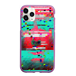 Чехол iPhone 11 Pro матовый Fashion glitch 2088, цвет: 3D-фиолетовый