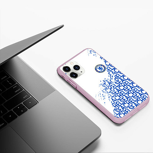 Чехол iPhone 11 Pro матовый Chelsea fc / 3D-Розовый – фото 3