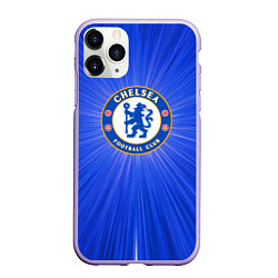 Чехол iPhone 11 Pro матовый Chelsea football club, цвет: 3D-светло-сиреневый
