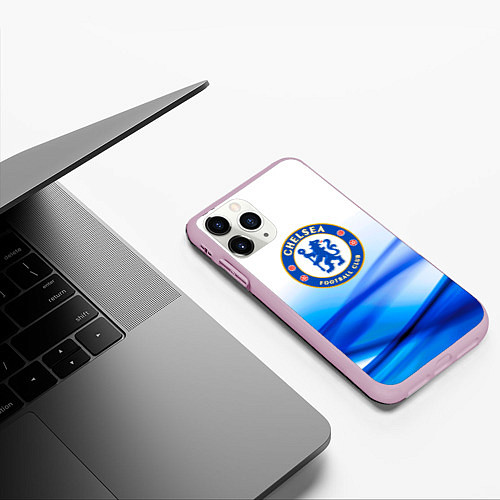 Чехол iPhone 11 Pro матовый Челси chelsea / 3D-Розовый – фото 3