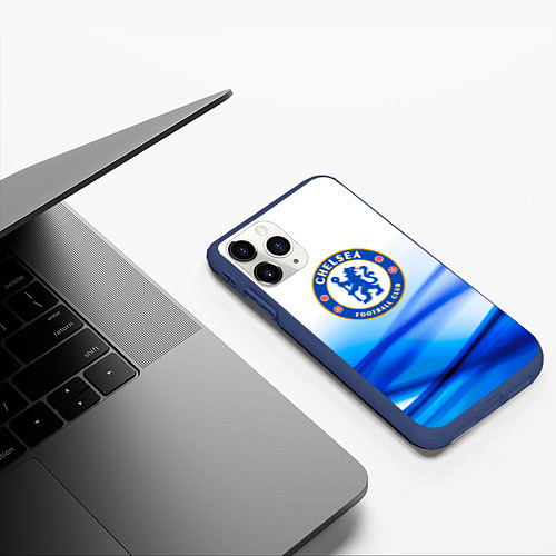 Чехол iPhone 11 Pro матовый Челси chelsea / 3D-Тёмно-синий – фото 3