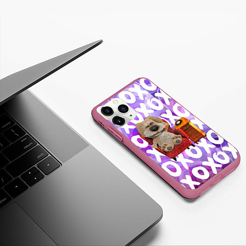 Чехол iPhone 11 Pro матовый Бен Собака / 3D-Малиновый – фото 3
