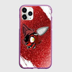 Чехол iPhone 11 Pro матовый FNAF - ФОКСИ - Краска, цвет: 3D-фиолетовый