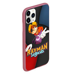 Чехол iPhone 11 Pro матовый Rayman на абстрактном фоне, цвет: 3D-малиновый — фото 2