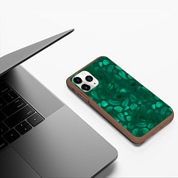 Чехол iPhone 11 Pro матовый Яркие зеленые листья, цвет: 3D-коричневый — фото 2