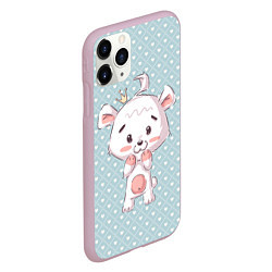 Чехол iPhone 11 Pro матовый Маленький мишка с короной, цвет: 3D-розовый — фото 2