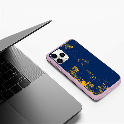 Чехол iPhone 11 Pro матовый ПЯТНИСТАЯ ТЕКСТУРА ГРАНЖ / 3D-Розовый – фото 3