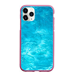 Чехол iPhone 11 Pro матовый Голубой океан Голубая вода, цвет: 3D-малиновый