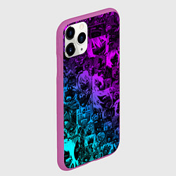 Чехол iPhone 11 Pro матовый AHEGAO NEON GIRL НЕОНОВЫЙ АХЕГАО, цвет: 3D-фиолетовый — фото 2