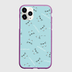 Чехол iPhone 11 Pro матовый Мир мурчащих котов 2, цвет: 3D-фиолетовый