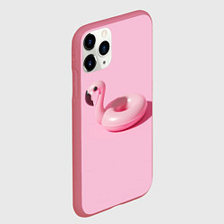Чехол iPhone 11 Pro матовый Flamingos Розовый фламинго, цвет: 3D-малиновый — фото 2