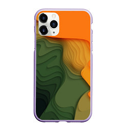Чехол iPhone 11 Pro матовый Зеленые дюны, цвет: 3D-светло-сиреневый