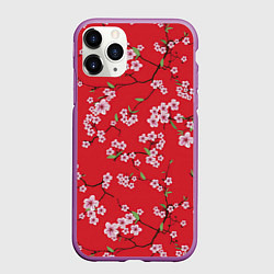 Чехол iPhone 11 Pro матовый Алая весна, цвет: 3D-фиолетовый