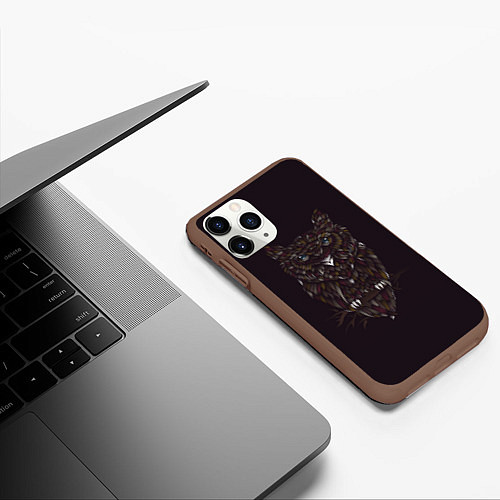 Чехол iPhone 11 Pro матовый Ночной наблюдатель / 3D-Коричневый – фото 3