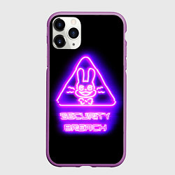 Чехол iPhone 11 Pro матовый Five Nights at Freddys: Security Breach логотип, цвет: 3D-фиолетовый