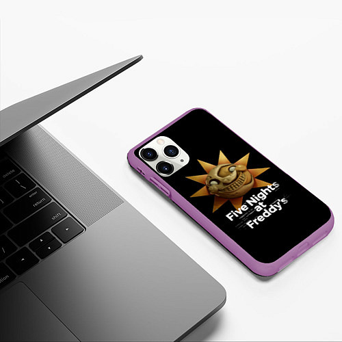 Чехол iPhone 11 Pro матовый Five Nights at Freddys: Security Breach Воспитател / 3D-Фиолетовый – фото 3