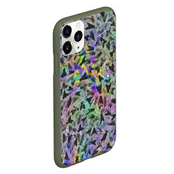 Чехол iPhone 11 Pro матовый Психоделические мухи, цвет: 3D-темно-зеленый — фото 2