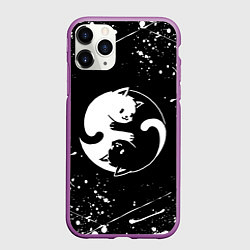 Чехол iPhone 11 Pro матовый ИНЬ ЯНЬ КОТИКИ БРЫЗГИ И НИЧЕГО ЛИШНЕГО, цвет: 3D-фиолетовый