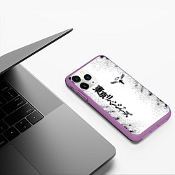 Чехол iPhone 11 Pro матовый Токийские мстители Tokyo Revengers logo, цвет: 3D-фиолетовый — фото 2