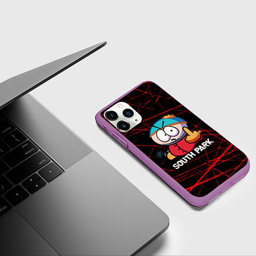 Чехол iPhone 11 Pro матовый Мультфильм Южный парк Эрик South Park / 3D-Фиолетовый – фото 3