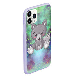 Чехол iPhone 11 Pro матовый Маленький серый волк, цвет: 3D-светло-сиреневый — фото 2