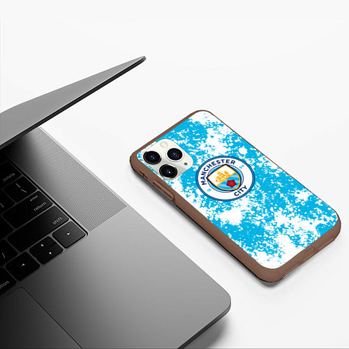 Чехол iPhone 11 Pro матовый Манчестер сити fc / 3D-Коричневый – фото 3