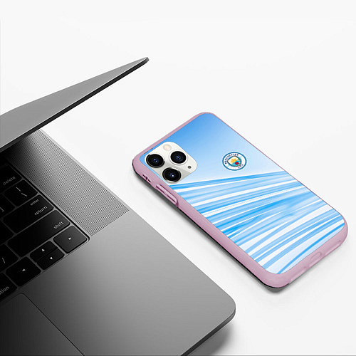 Чехол iPhone 11 Pro матовый MANCHESTER CITY Манчестер Сити / 3D-Розовый – фото 3