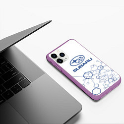 Чехол iPhone 11 Pro матовый Субару subaru, цвет: 3D-фиолетовый — фото 2