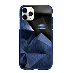 Чехол iPhone 11 Pro матовый Subaru субару спорт, цвет: 3D-тёмно-синий