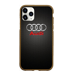 Чехол iPhone 11 Pro матовый Audi карбон, цвет: 3D-коричневый