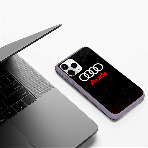 Чехол iPhone 11 Pro матовый Audi спорт / 3D-Серый – фото 3